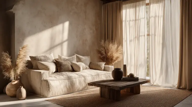 Serene Japandi Wabi Sabi Living Room