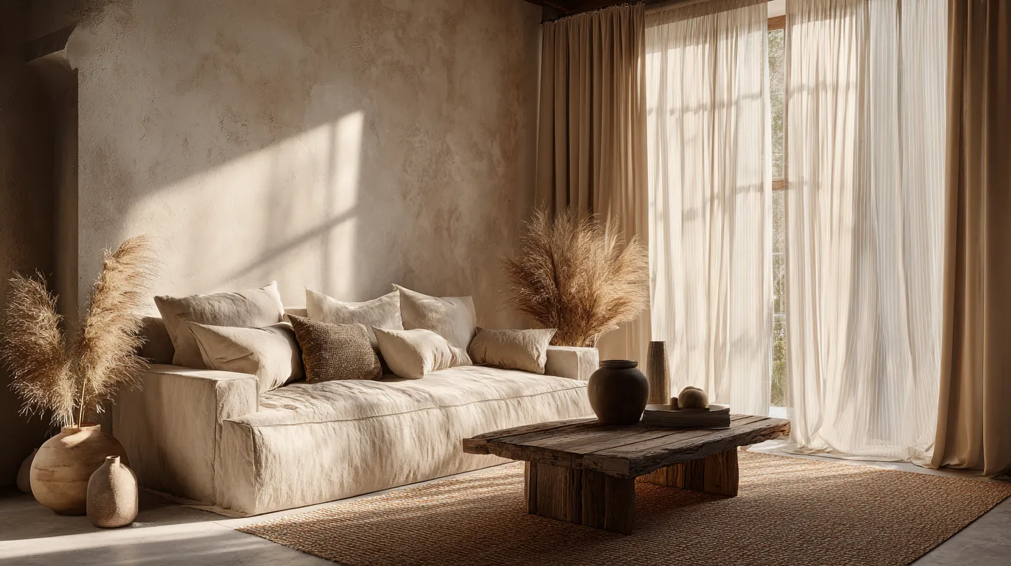 Serene Japandi Wabi Sabi Living Room