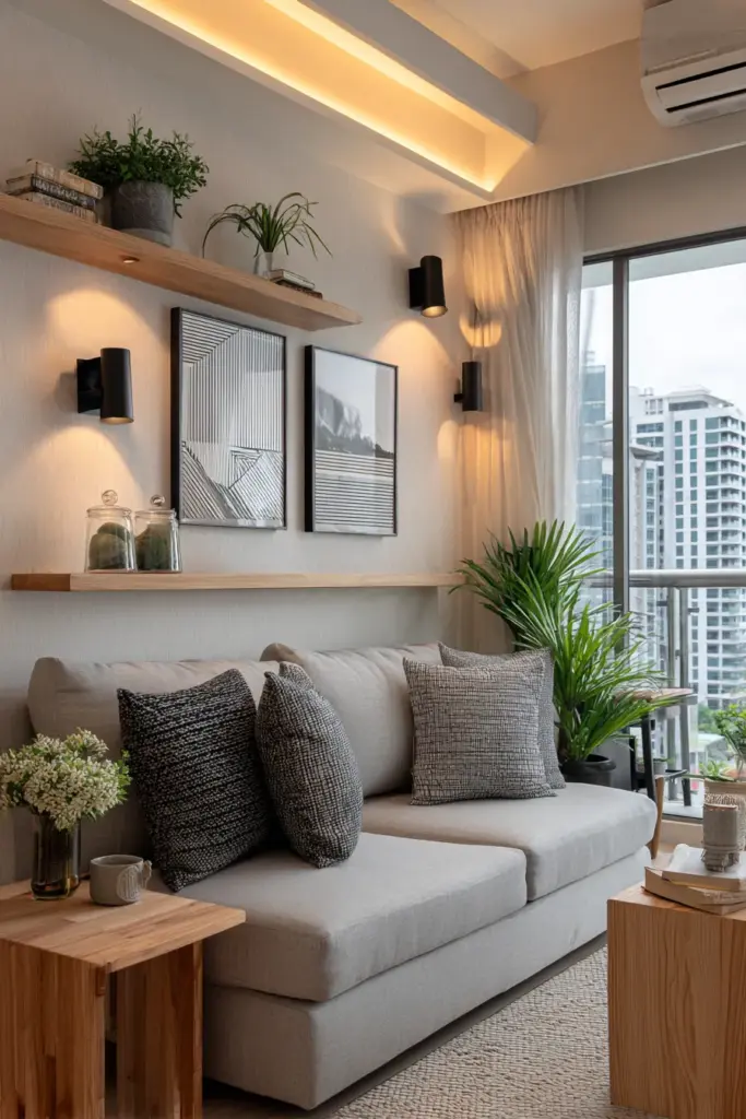 Small Condo Japandi Lighting Setup