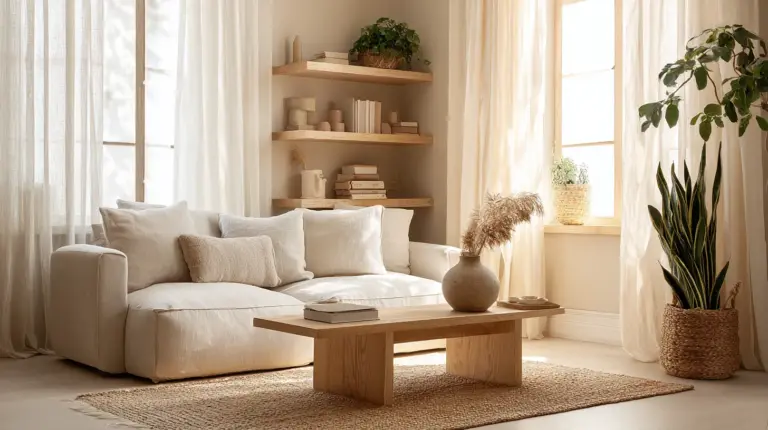 Small Japandi Living Room Overview