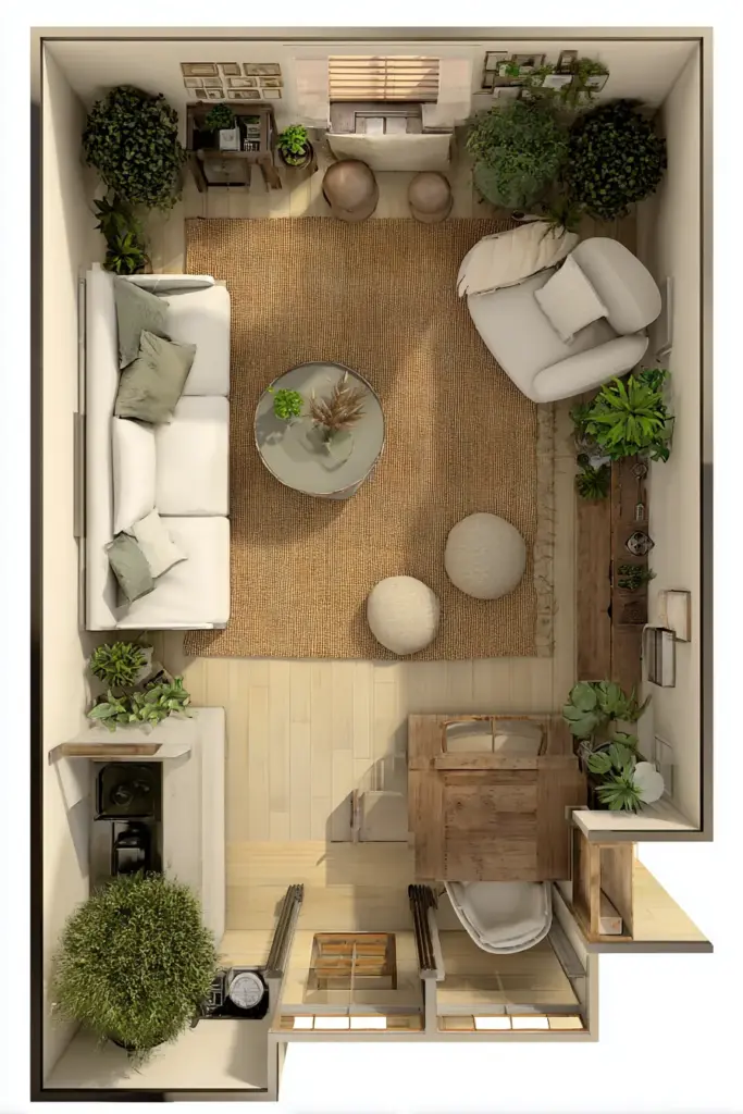 Small Space Japandi Layout