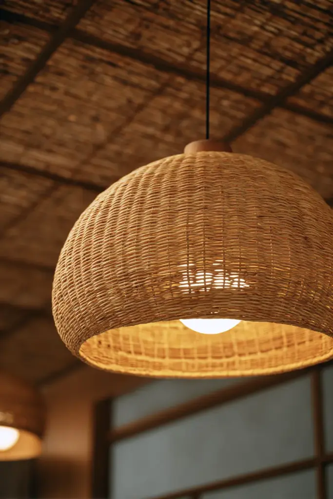 Smart Bulb in Natural Material Fixture