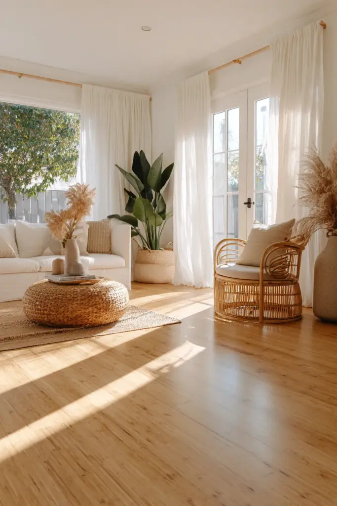 Bamboo Wide Plank Flooring with Natural Light