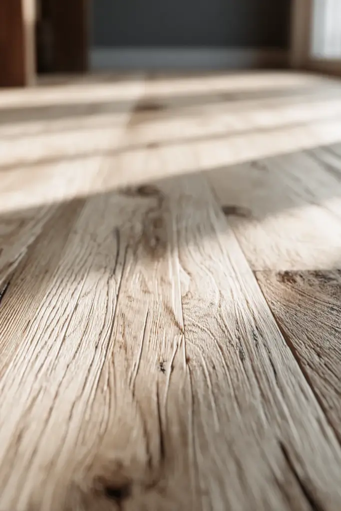 Blonde Oak Wide Plank Floor Close-Up