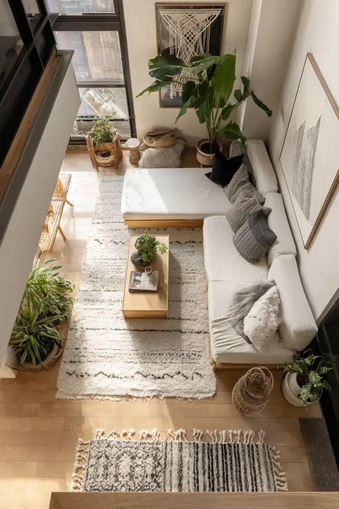 Boho vs Japandi Small Apartment Layout