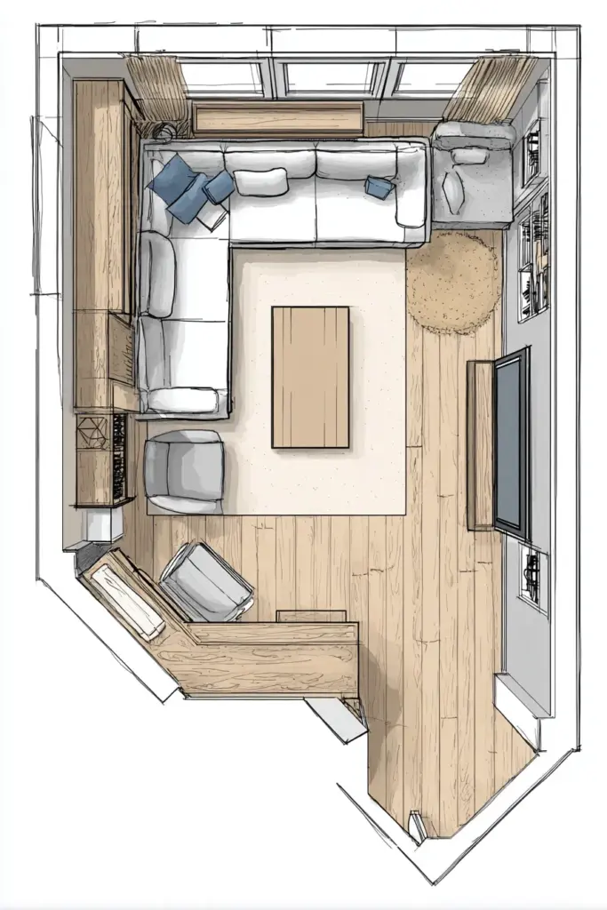 Budget Japandi Furniture Layout