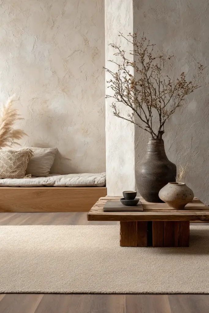 Cork Flooring in Japandi Space