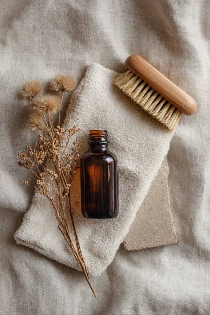 Eco-Friendly Stone Care Products Flat Lay