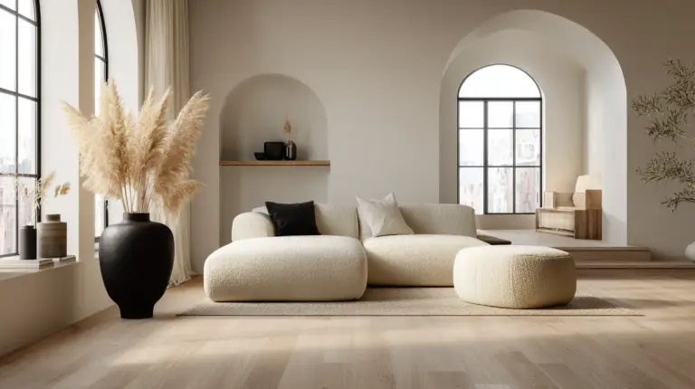 Japandi Living Room Flooring Overview