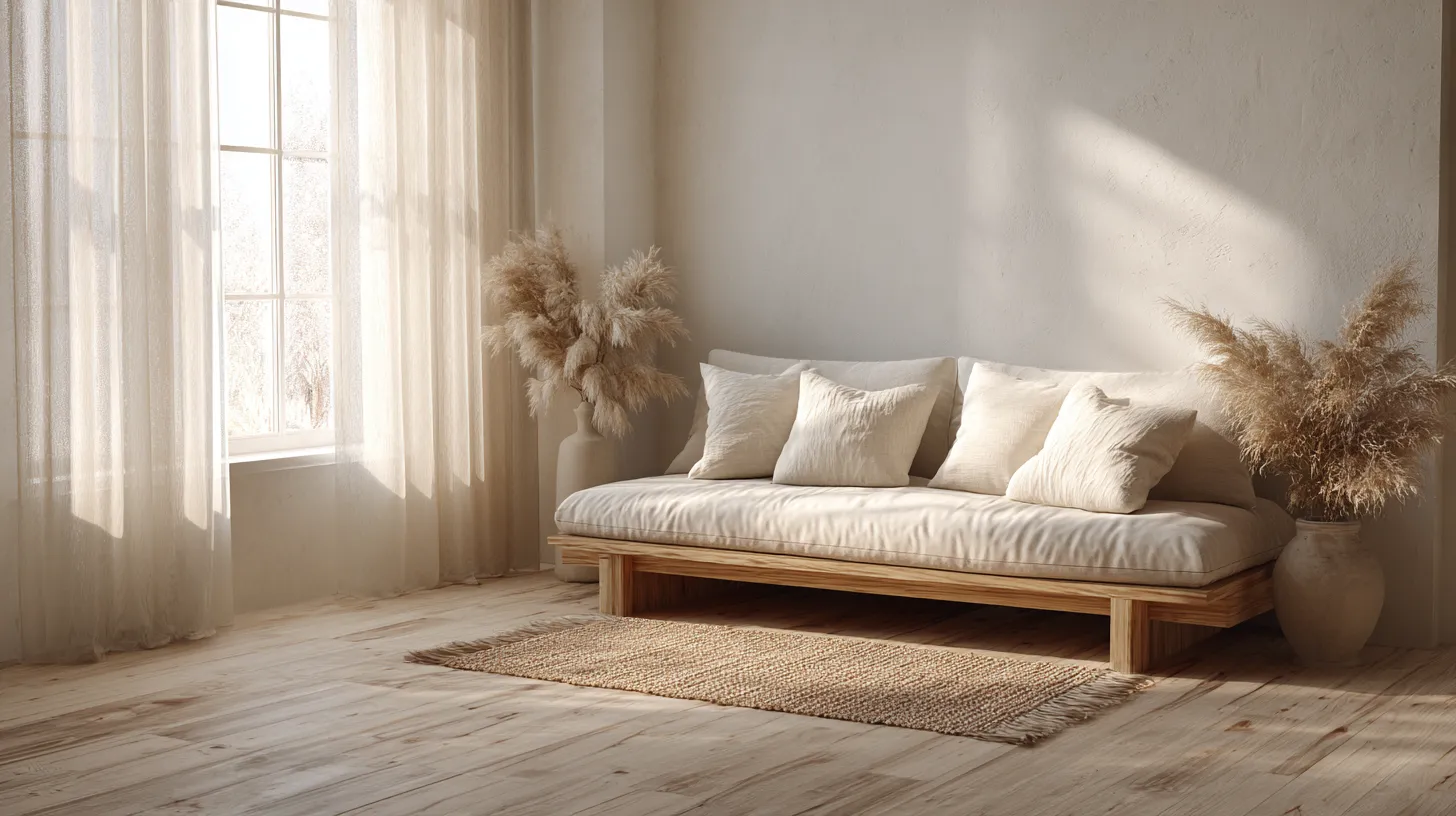 Japandi Living Room Flooring Small Spaces