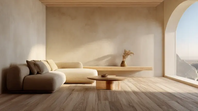 Japandi Living Room Matte Oak Floor