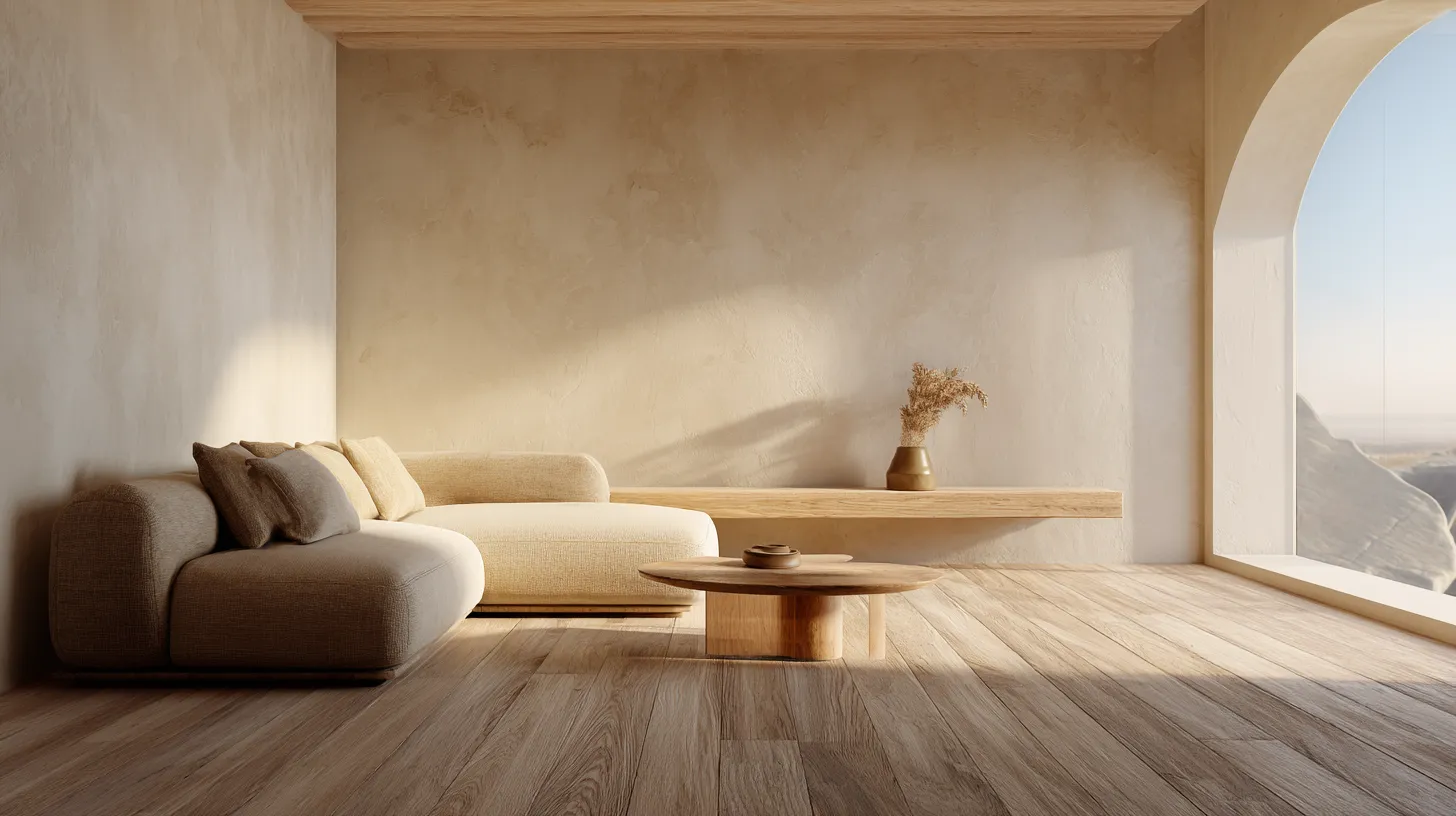 Japandi Living Room Matte Oak Floor