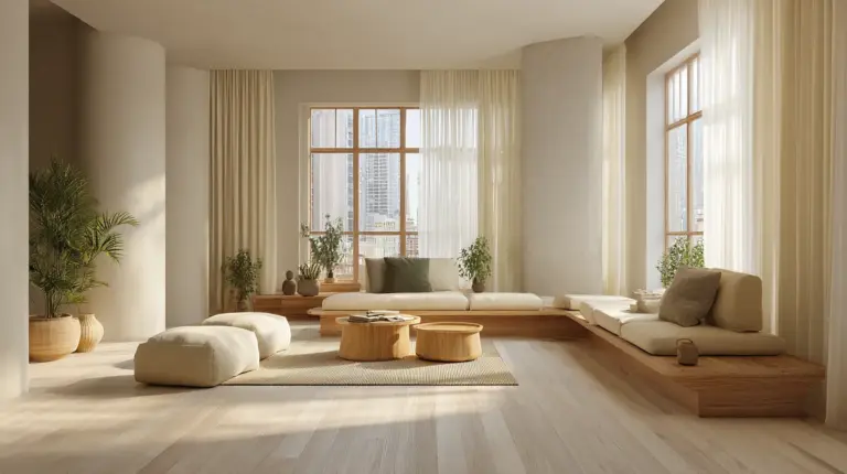 Japandi Living Room Serene Floor Overview