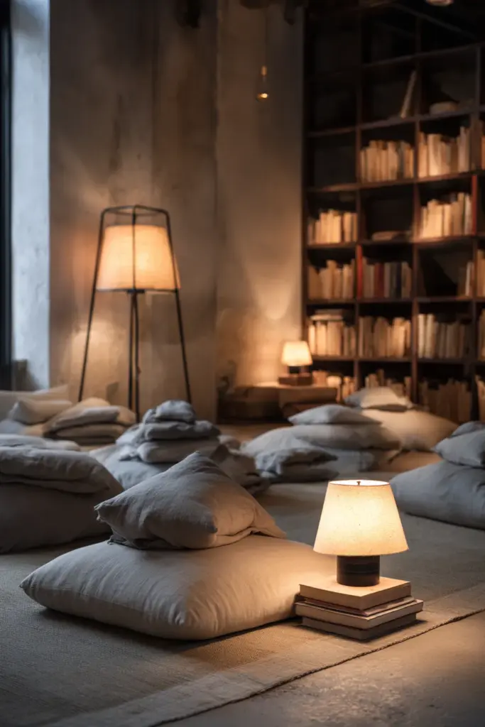 Layered Lighting with Floor Seating