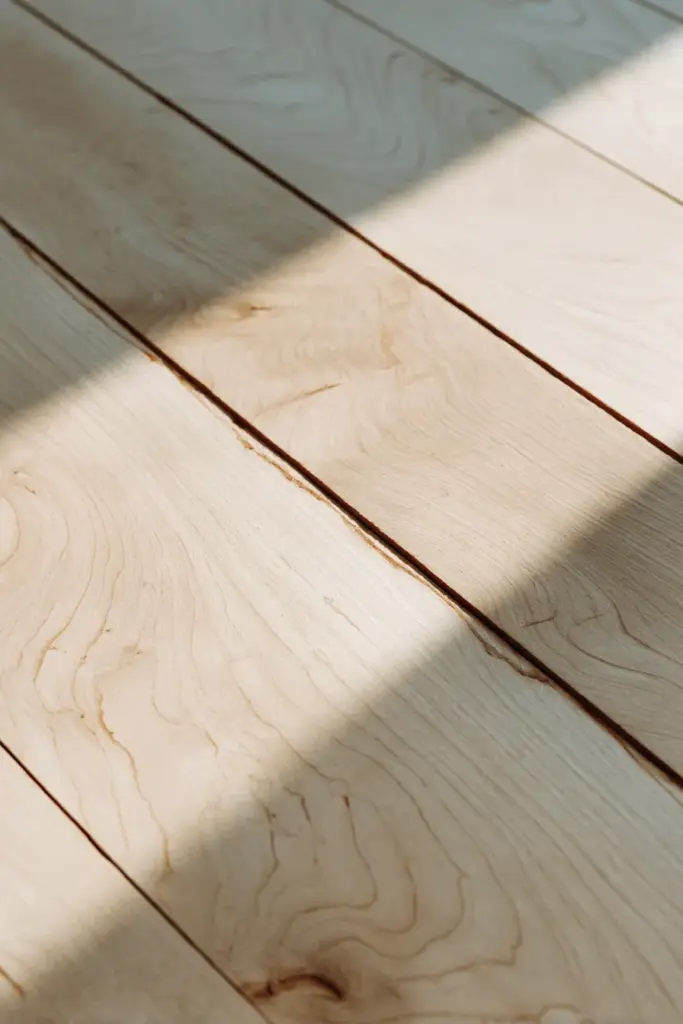 Light Wood Flooring Close-up with Grain Detail