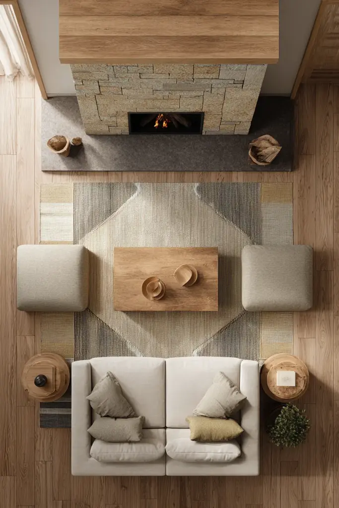 Living Room Layout with Fireplace as Focal Point