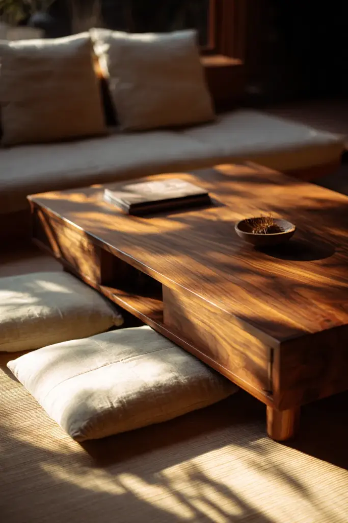 Low-Profile Japandi Furniture Detail