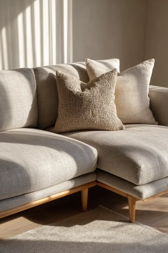 Low-Profile Sectional Sofa Detail