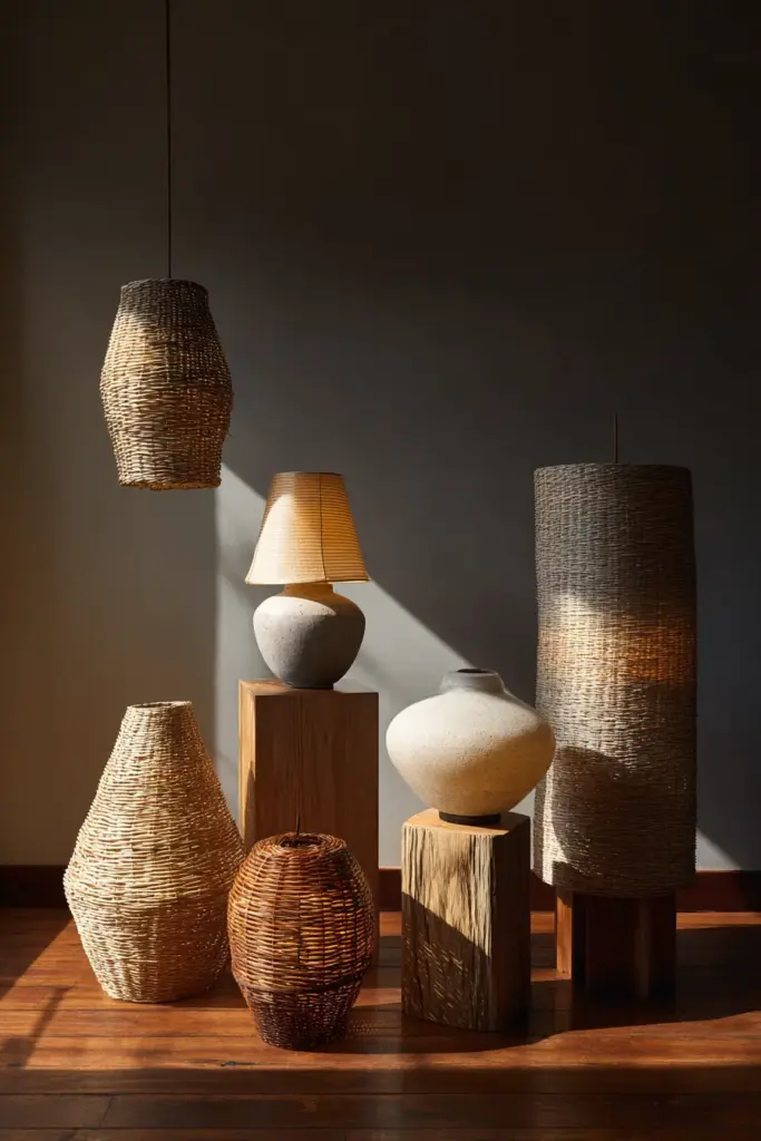 Natural Material Lighting Fixture Close-up
