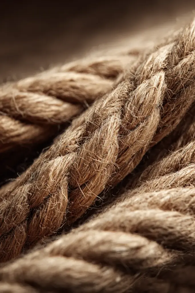 Organic Shape Jute Rug Close-Up