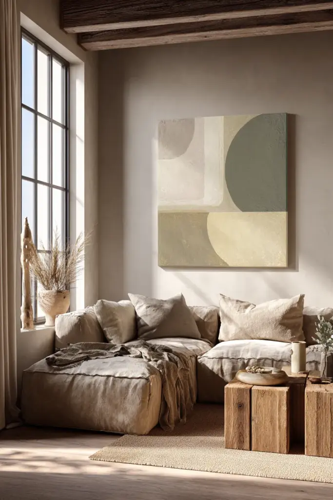Oversized Abstract Print in Small Space