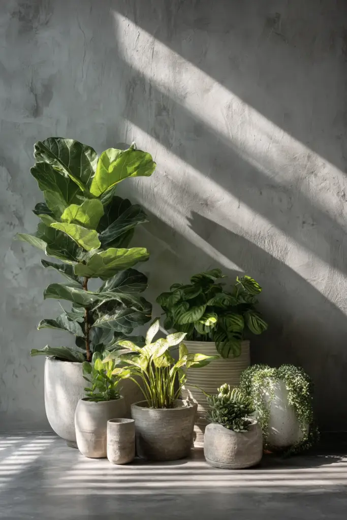 Plants on Concrete Surface
