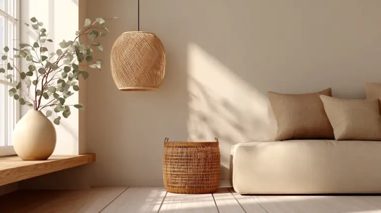 Serene Japandi Living Room Corner
