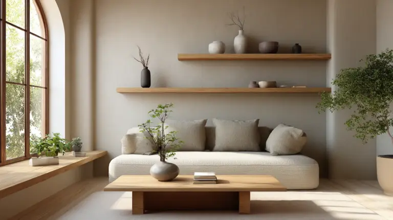 Serene Small Japandi Living Room Featured