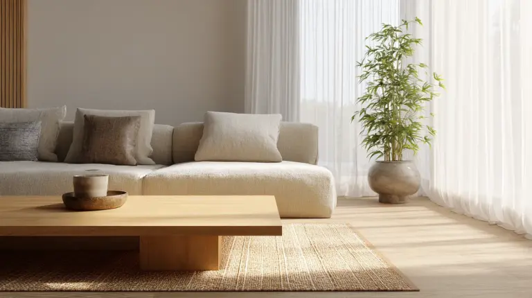 Serene Small Japandi Living Space