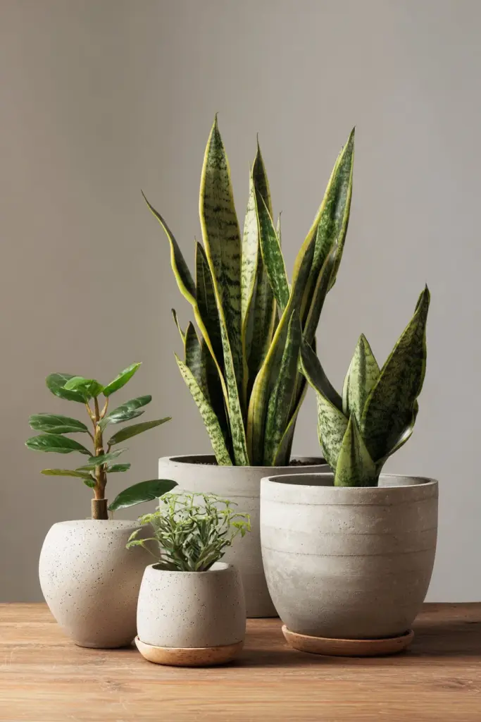 Small Japandi Living Room Greenery