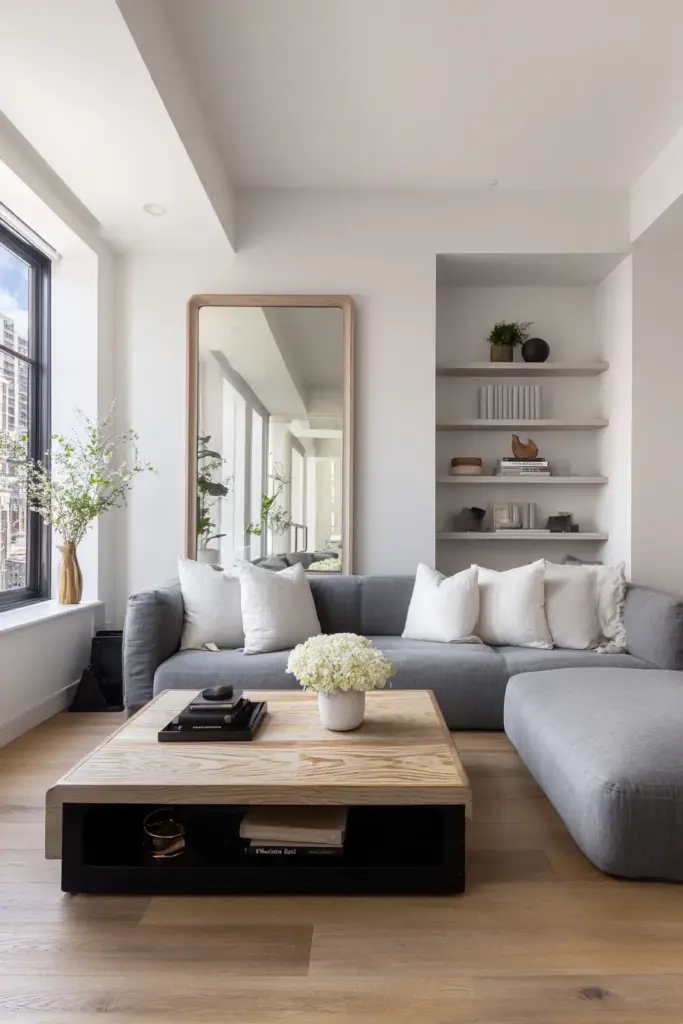 Small Japandi Living Room with Bamboo