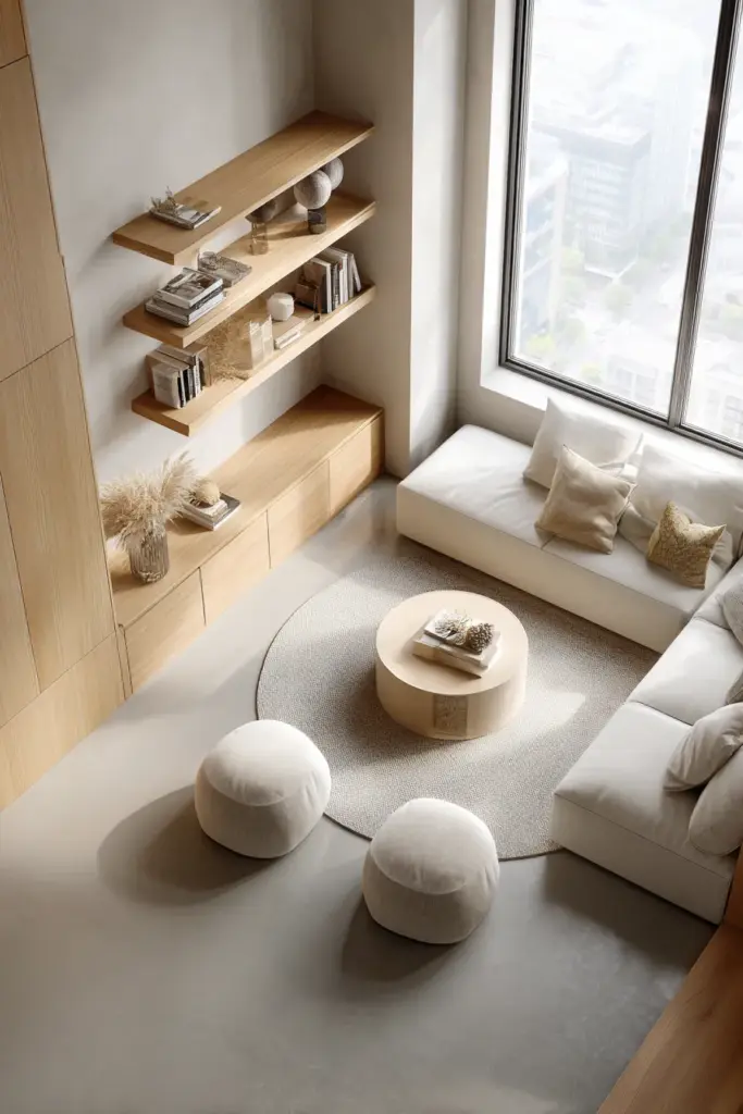 Small Space Concrete Living Room