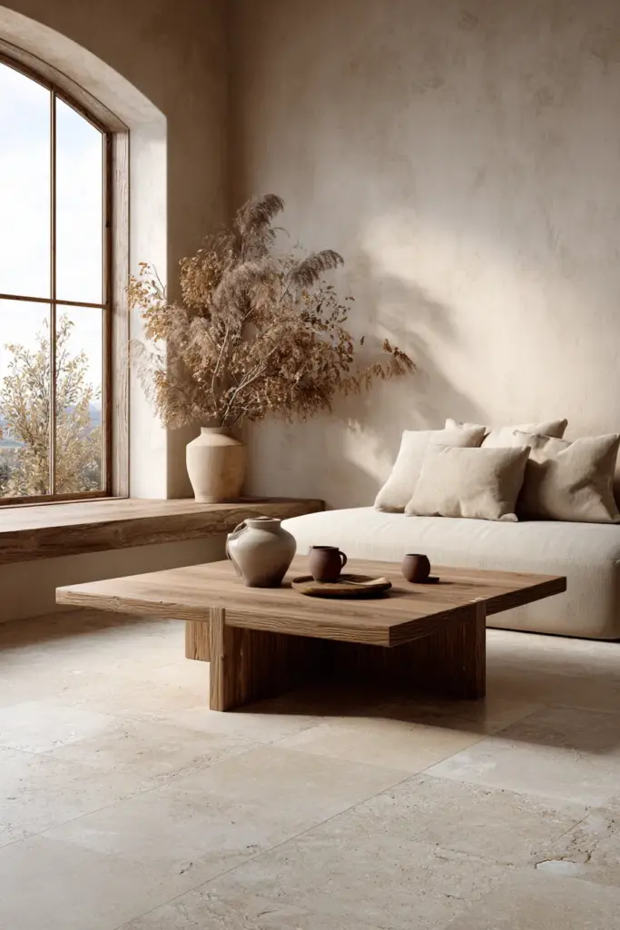 Stone and Concrete-Look Tile Floor