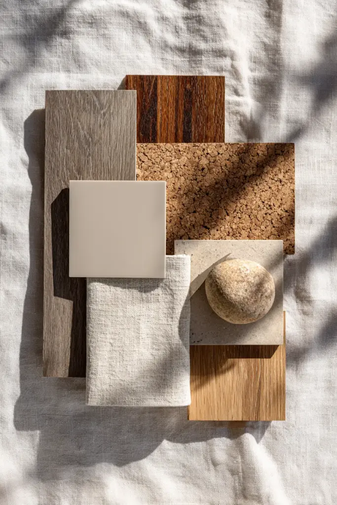 Taupe and Beige Flooring Material Samples