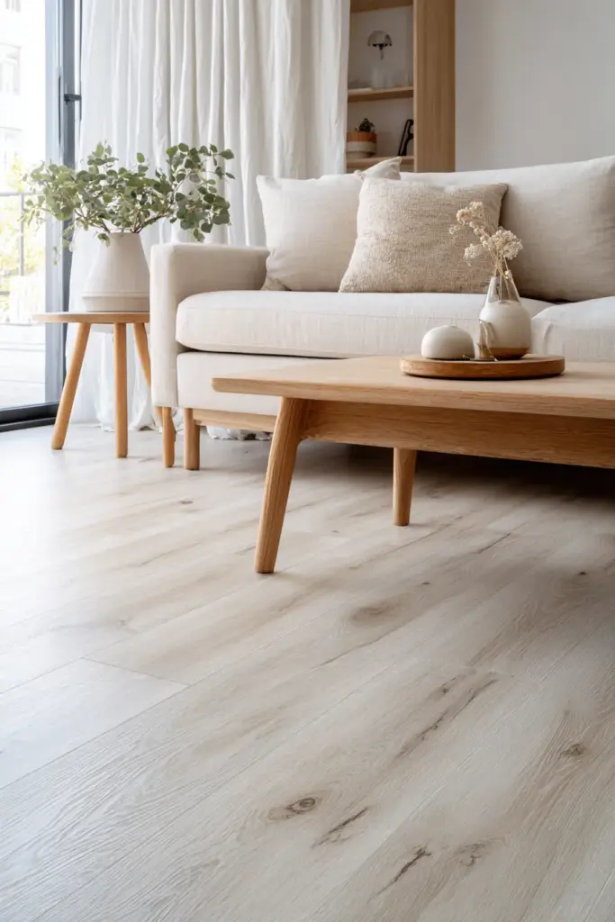 Vinyl Plank Herringbone Japandi Floor