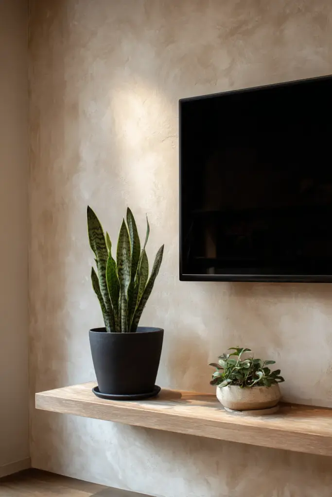 Wall-Mounted TV Minimalist Setup