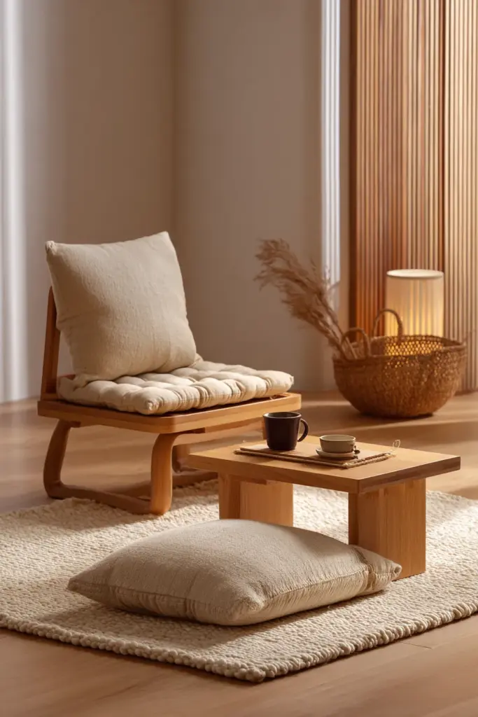 Zaisu Floor Chair with Tea Setup