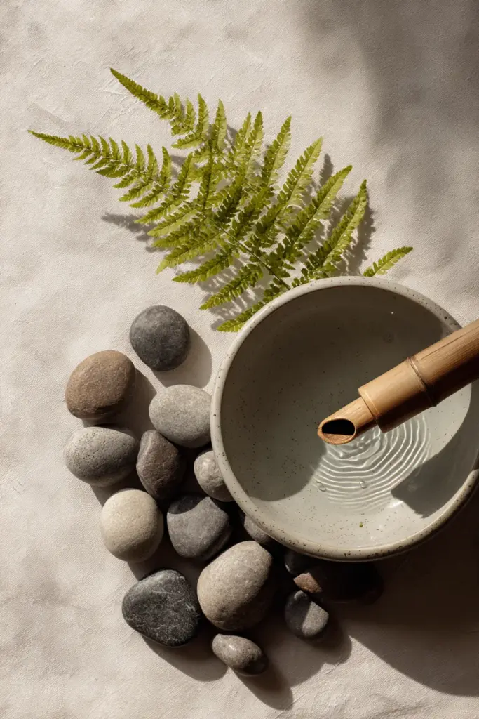 DIY Japandi Fountain Flat Lay