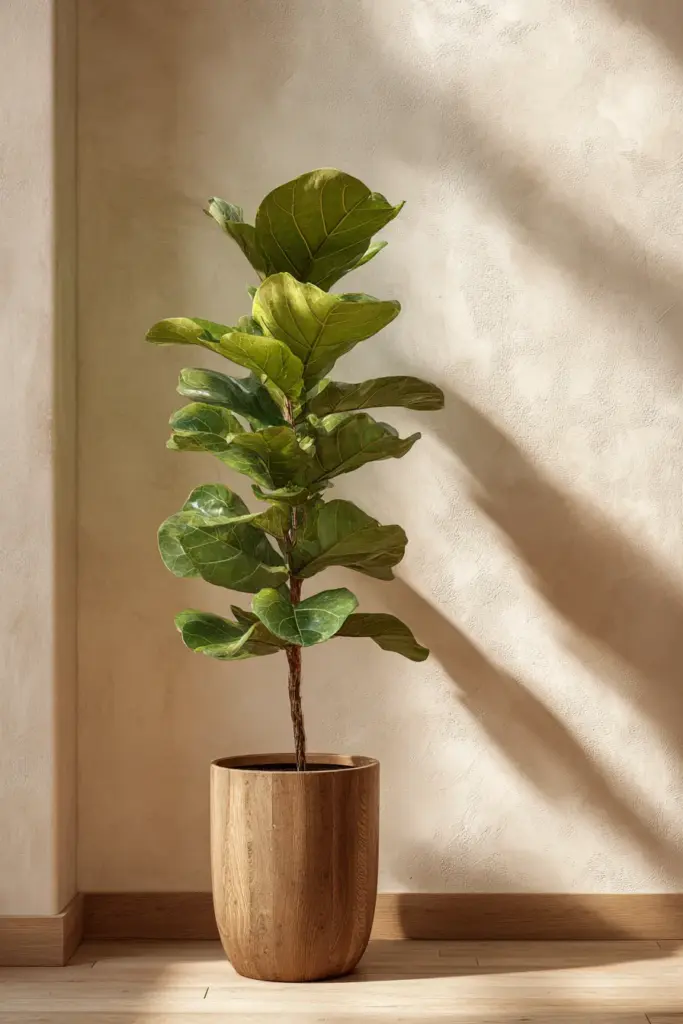 Fiddle Leaf Fig in Japandi Living Room