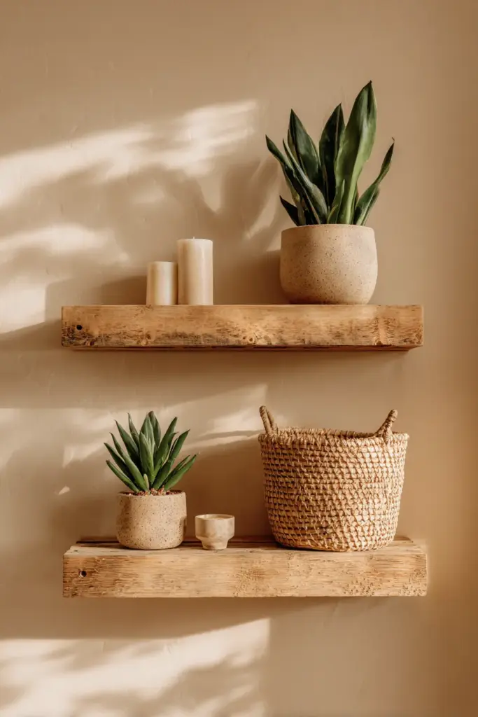 Floating Pallet Shelves Styled