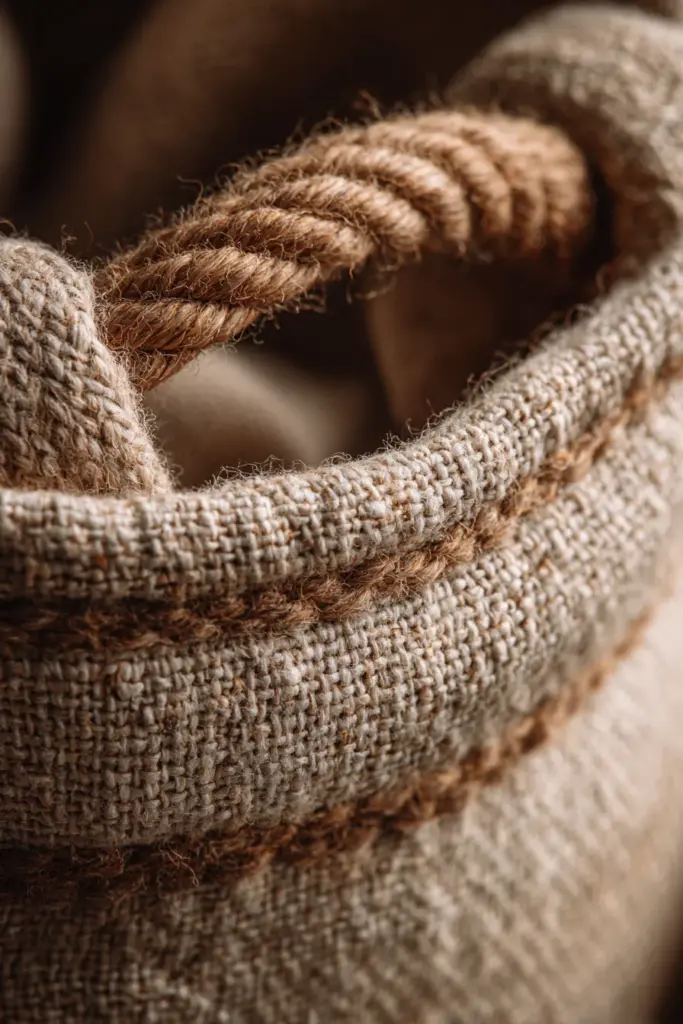 Japandi Basket Close-Up Texture Detail