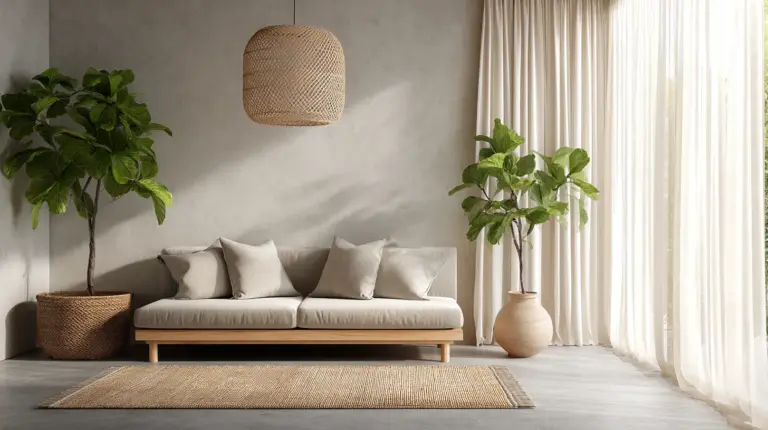Japandi Biophilic Living Room