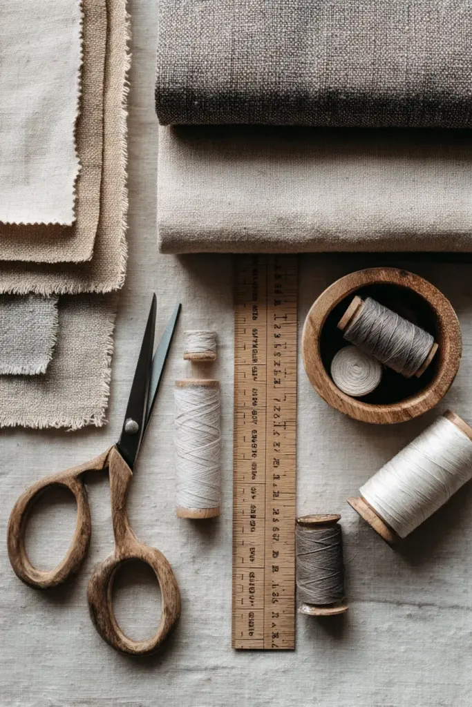 Japandi Fabric & Materials Flat Lay