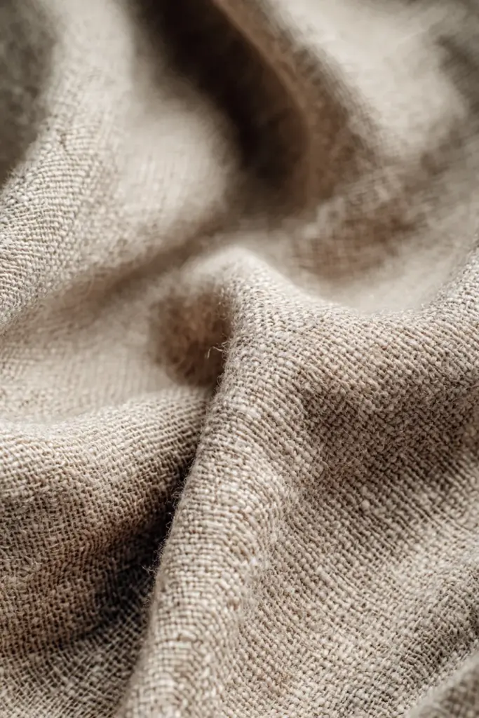 Japandi Linen Fabric Close-Up