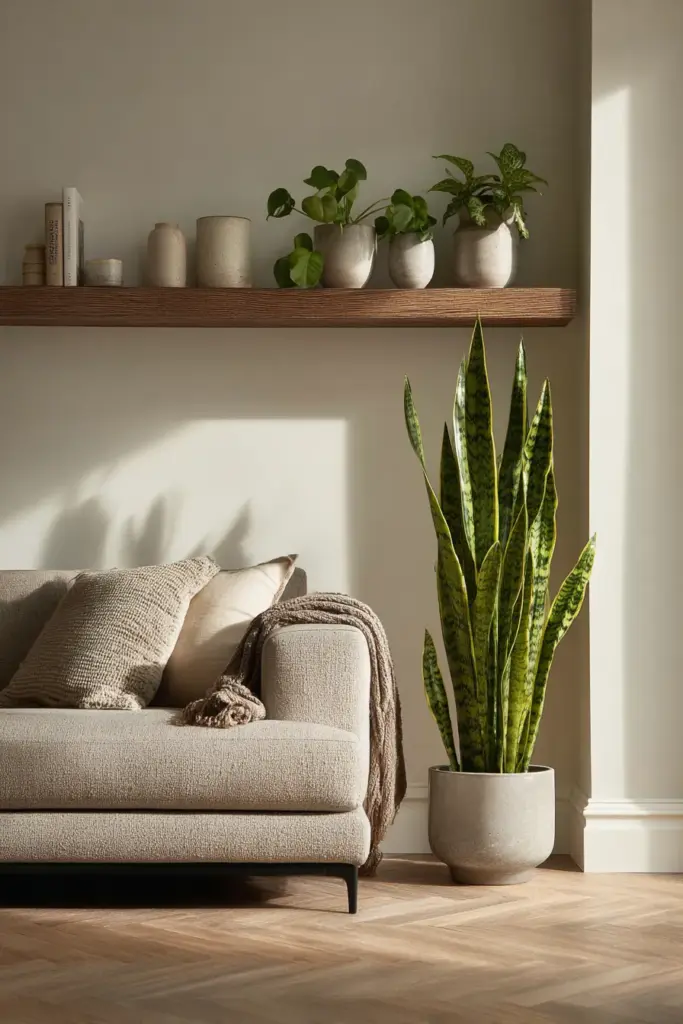 Japandi Living Room Plant Duo