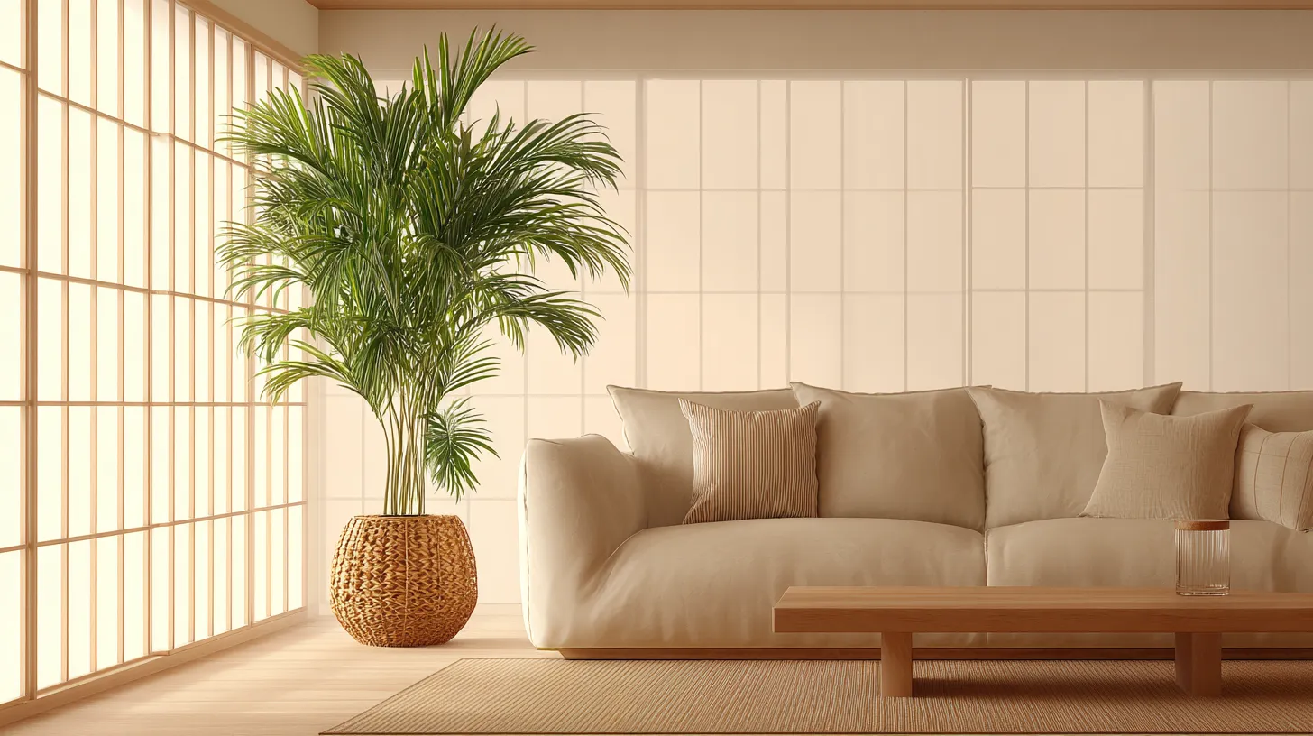 Japandi Living Room with Areca Palm