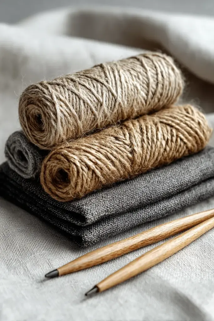 Japandi Rug Materials Flatlay