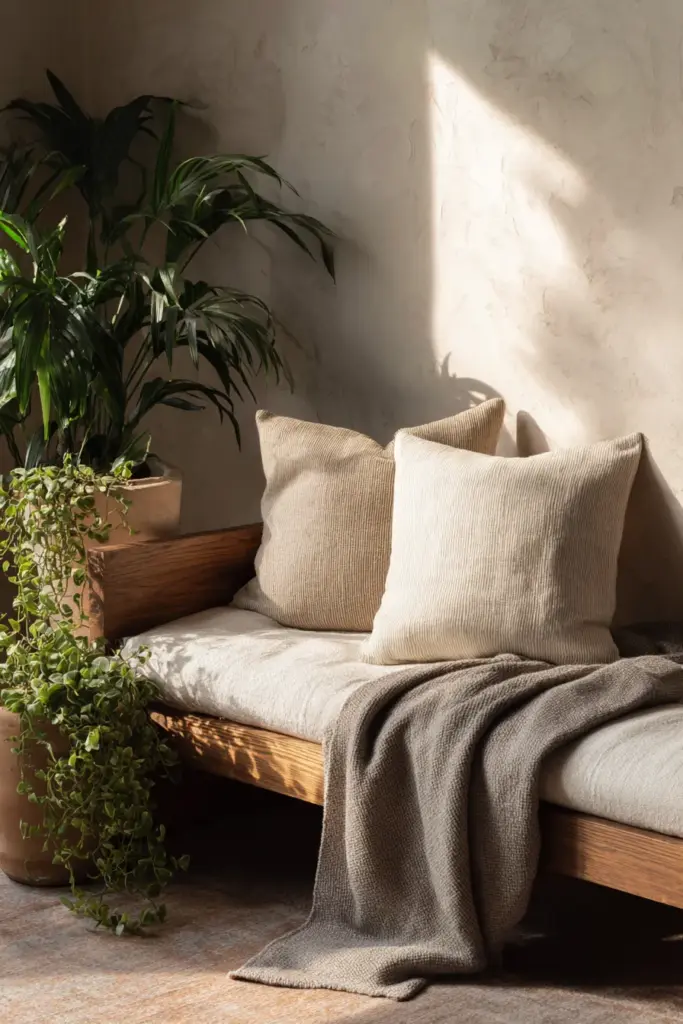 Japandi Sofa Styling with Pillows
