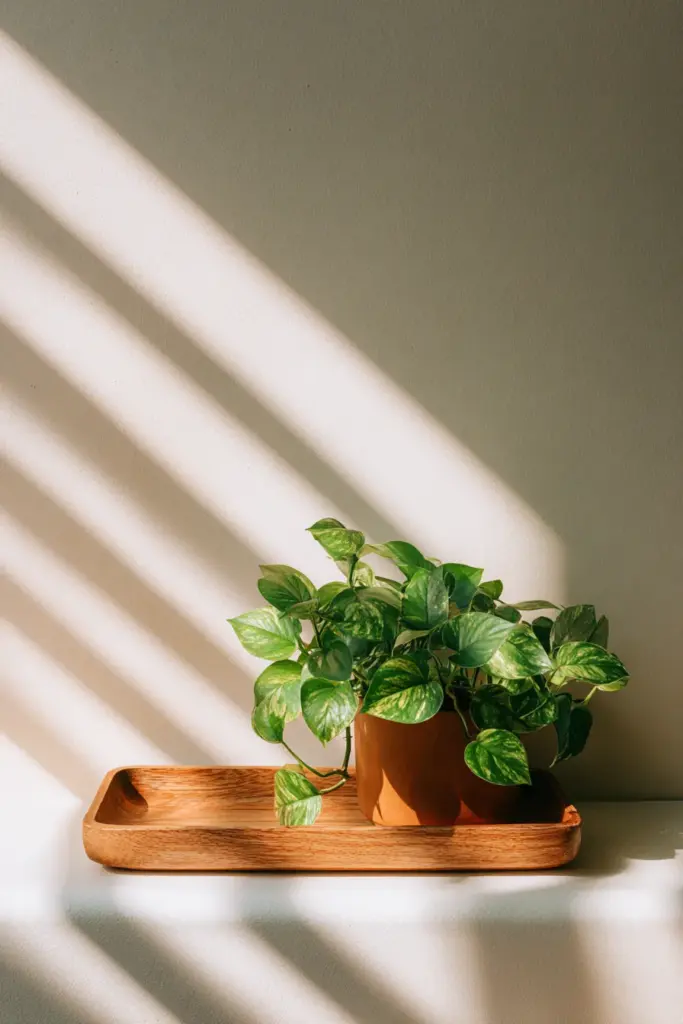 Japandi Tray as Plant Stand