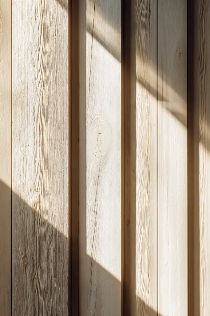 Japandi Wood Panel Wall Close-Up